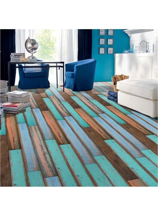 Generic - 3D Stick Simulation Wood Floor Wall Sticker Multicolour 20x5centimeter - Image 1