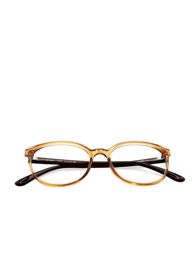 Modern Oval Eye Frame, Brown Oval Eyeglass Frames, Classic Optical Prescription Eyewear - Image 3