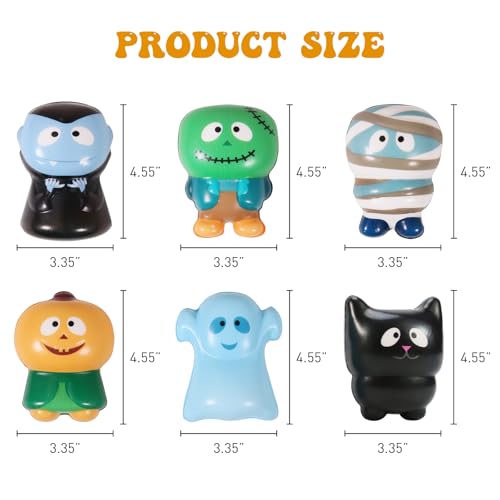 FauKait New 6 PacksHalloween Squishies Toys Slow Rising Party FavorsPumpkinZombieBlack CatMummyVampireGhost Halloween Treat Bag Classroom PrizesStress Relief Toys for Kids Toddlers Gift - Image 5