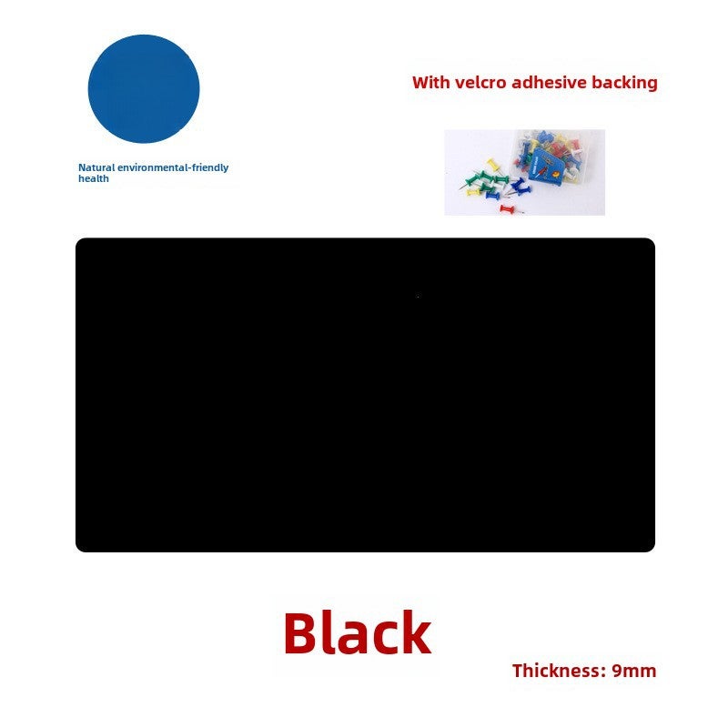 Colorful Felt Board Wall Stickers for Kindergarten Pure black 