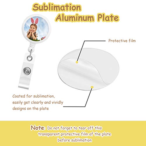 Zonon 12 Pieces Sublimation Retractable Badge Holder with Belt Clip, Blank Nurse ID Badge Reels for Office Worker Doctor Nurse, Key Card Name Tag Holder for Sublimation Personalize Photo (White) - Image 5