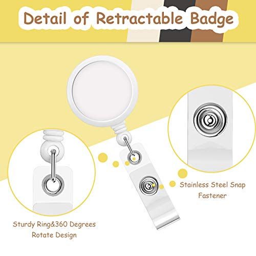 Zonon 12 Pieces Sublimation Retractable Badge Holder with Belt Clip, Blank Nurse ID Badge Reels for Office Worker Doctor Nurse, Key Card Name Tag Holder for Sublimation Personalize Photo (White) - Image 3