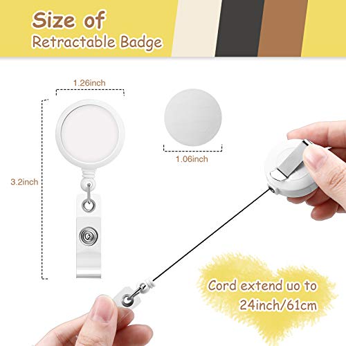 Zonon 12 Pieces Sublimation Retractable Badge Holder with Belt Clip, Blank Nurse ID Badge Reels for Office Worker Doctor Nurse, Key Card Name Tag Holder for Sublimation Personalize Photo (White) - Image 2