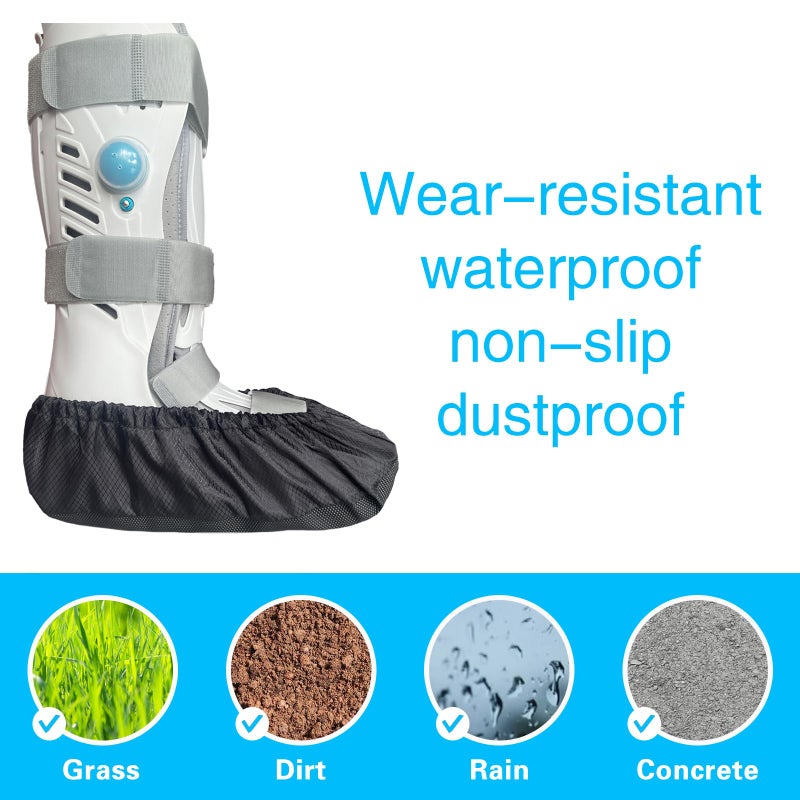 Ioryzek 2 pcs Air Cam Walking Boot Covers, Fracture Medical Cast Boots Shoe Covers for Broken Foot Ankle Recovery With Waterproof Anti-slip and Washable (X-Large) - Image 2