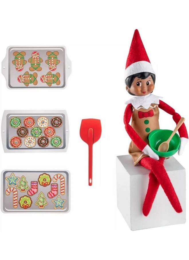 The Elf on the Shelf The Elf on The Shelf Itty Bitty Baker Outfit - 7 Piece Claus Couture Retired 2019 Holiday Outfit - Baking Sheets, Spoon, and Apron Included - Christmas Cookie Baking Set for Both Boy and Girl Elves  - Image 1