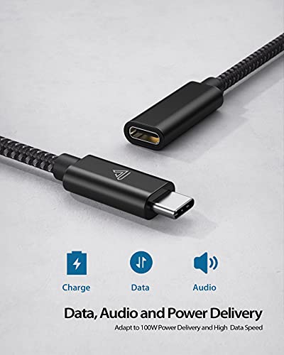 Faracent USB C Extension Cable (20Gbps/240W/1.5Ft), USB 3.2 Type C 3.1 Male to Female Extension Charging & Sync for iPhone 16 15 Pixel PSVR2 MacBook Air Pro/New iPad Dell XPS Surface Book -Black - Image 2