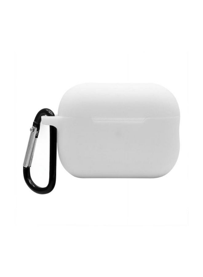 LEEKA AirPods Pro Silicone Case with Metal Clip - Shockproof, Dust-Resistant, Anti-Slip Protective Cover with Keychain Hook for Secure Fit - Durable, Scratchproof Shell for AirPods Pro White - Image 1