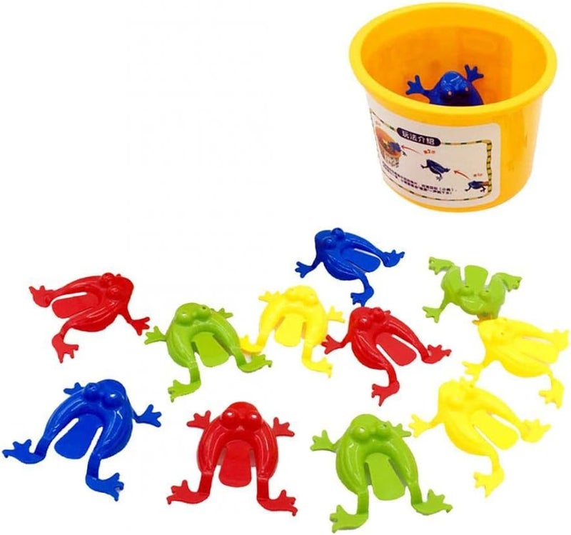 klarako Jumping Leap Frog Toy Finger Pressing Plastic Assorted Colors Frogs, Early Educatiol Toy, St Patricks Day Gifts for Kids, Party Favors, Birthdays, and School (With Bucket) (24pcs) - Image 4