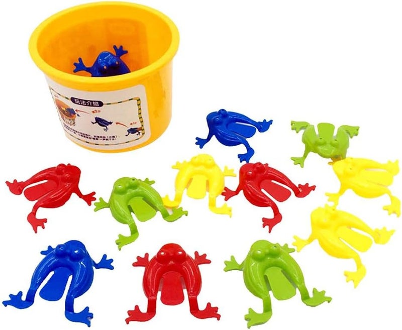 klarako Jumping Leap Frog Toy Finger Pressing Plastic Assorted Colors Frogs, Early Educatiol Toy, St Patricks Day Gifts for Kids, Party Favors, Birthdays, and School (With Bucket) (24pcs) - Image 2