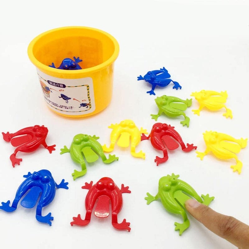 klarako Jumping Leap Frog Toy Finger Pressing Plastic Assorted Colors Frogs, Early Educatiol Toy, St Patricks Day Gifts for Kids, Party Favors, Birthdays, and School (With Bucket) (24pcs) - Image 5