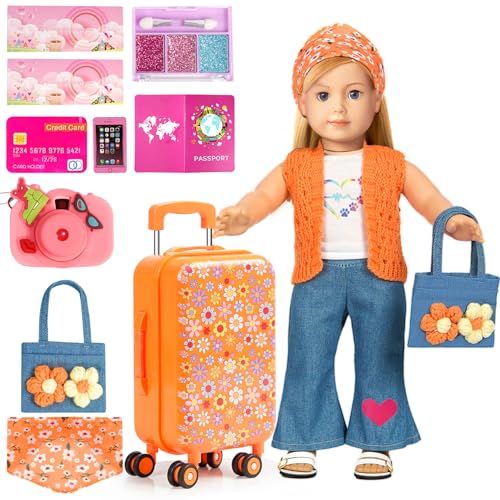 ARTST 18 Inch Doll Clothes Accessories American ClothesHalloween Christmas Costume Suitcase Toys Set for 310 GirlsNO Doll - Image 1