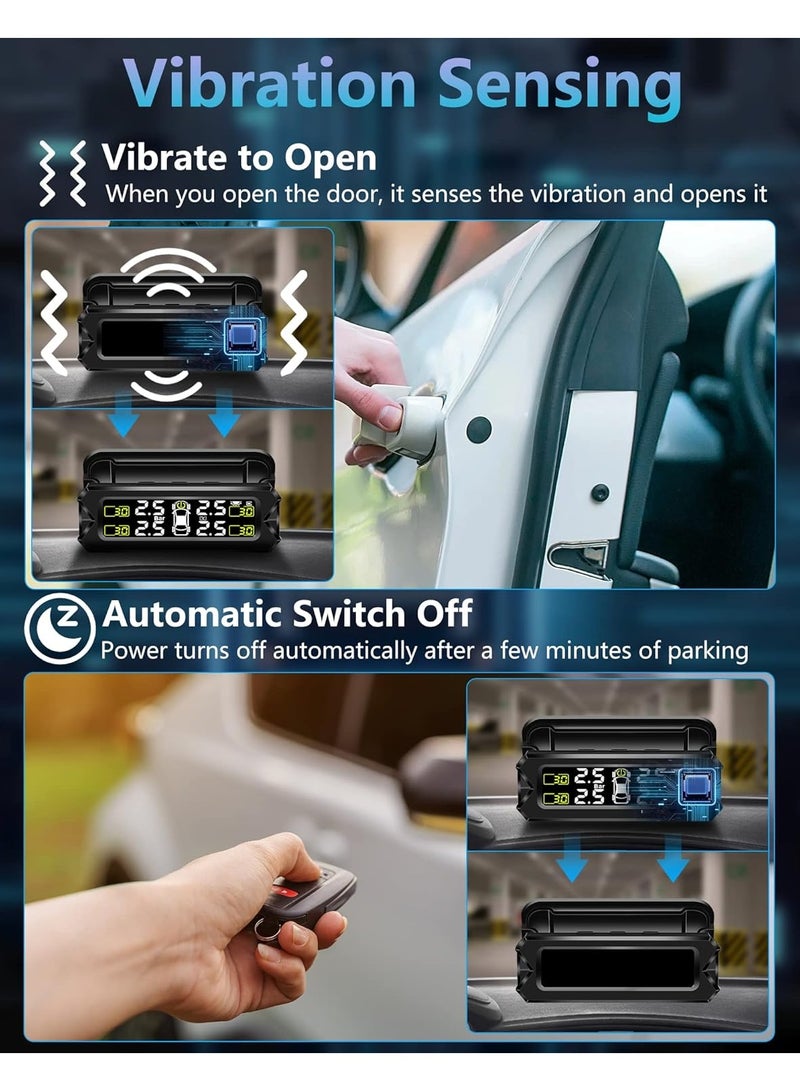 بوي نظام مراقبة ضغط الإطارات TPMS قابل للتعديل والإزالة مع شاشة شمسية لمراقبة ضغط الإطارات، مزود بـ 6 أنماط إنذار وكشف تلقائي في الوقت الحقيقي للسيارات، يدعم نطاق ضغط من 22 إلى 87 Psi - Image 5