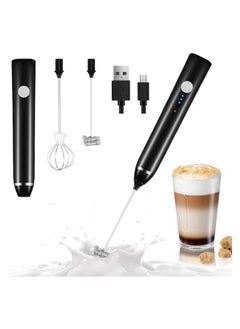 Generic Rechargeable USB Electric Milk Frother, USB-Rechargeable Drink-Mixer With 2 Stainless Whisks, Frother For Cappuccinos, Hot Chocolate, Milkshakes, Egg Mix  - Image 2