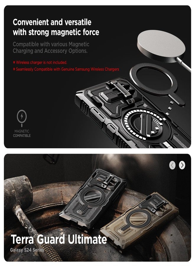 VRS DESIGN Terra Guard Ultimate for Galaxy S24 Ultra Phone Case (2024), Premium Sturdy Fully Coverd Camera Lens Protection Cover Case Compatible with Magsafe (Matte Black) - Image 3