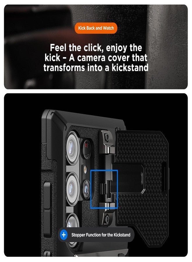 VRS DESIGN Terra Guard Ultimate for Galaxy S24 Ultra Phone Case (2024), Premium Sturdy Fully Coverd Camera Lens Protection Cover Case Compatible with Magsafe (Matte Black) - Image 4