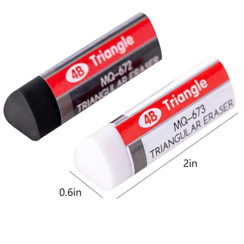Dreamm Black White Erasers 8 Pack Pencil Erasers Triangle Erasers for Kids Bulk for Students School Supplies Office Prize Gifts (Black and White Triangle) - Image 2
