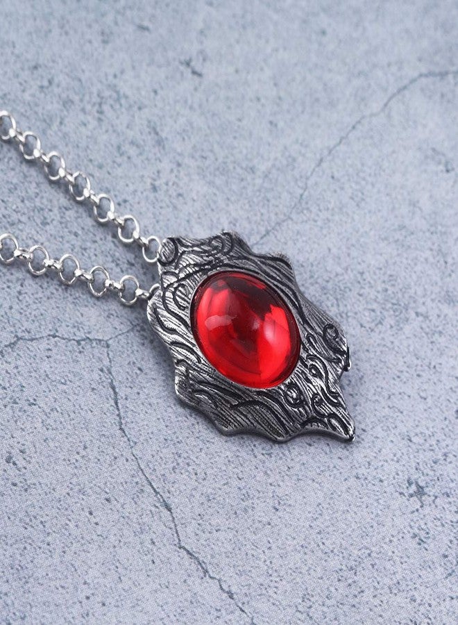 DUNHAO COS Anime Red Crystal Pendant Necklace Amulet Gift for Men and Women Halloween Cosplay Accessory-B - Image 4