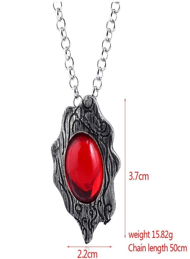 DUNHAO COS Anime Red Crystal Pendant Necklace Amulet Gift for Men and Women Halloween Cosplay Accessory-B - Image 3