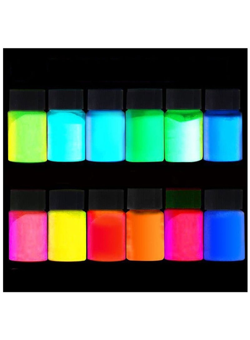 Resin Art Glowing Coloring Powder Set of 12 Colors - Image 2
