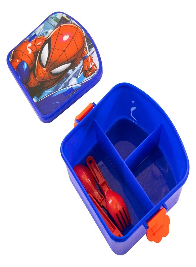 فاست فوروورد علبة غداء سبايدرمان من مارفل مع زجاجة ماء للأطفال | علبة غداء سبايدرمان مع أقسام وزجاجة ماء قابلة لإعادة الاستخدام | طقم غداء مدرسي للأطفال، علبة طعام - Image 5