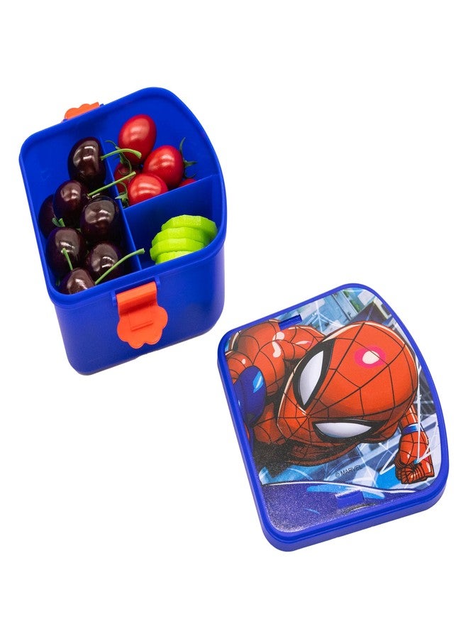فاست فوروورد علبة غداء سبايدرمان من مارفل مع زجاجة ماء للأطفال | علبة غداء سبايدرمان مع أقسام وزجاجة ماء قابلة لإعادة الاستخدام | طقم غداء مدرسي للأطفال، علبة طعام - Image 4