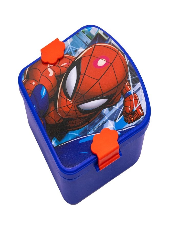 فاست فوروورد علبة غداء سبايدرمان من مارفل مع زجاجة ماء للأطفال | علبة غداء سبايدرمان مع أقسام وزجاجة ماء قابلة لإعادة الاستخدام | طقم غداء مدرسي للأطفال، علبة طعام - Image 2