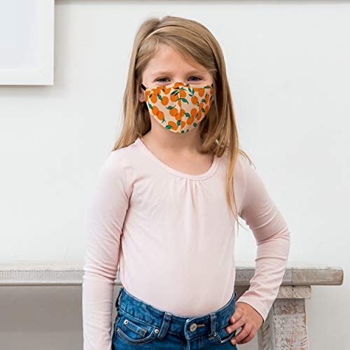 WEDDINGSTAR 3 Pack Kid's Washable Cloth Face Mask Reusable and Adjustable with Filter Pocket - Oranges - Image 3