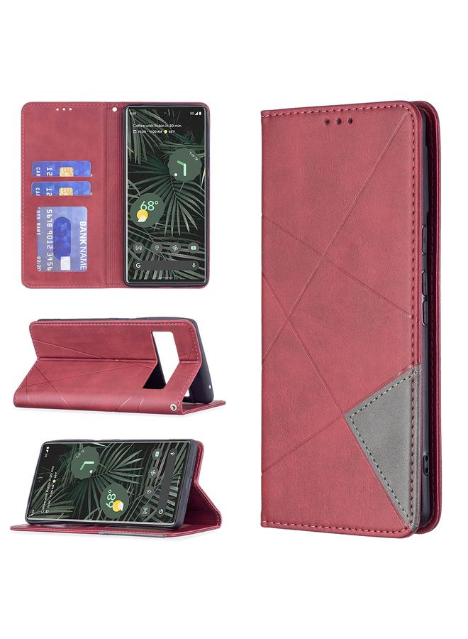 S-TOP Case For Google Pixel 6 Pro Prismatic Invisible Magnetic Horizontal Flip Phone Leather Case with Holder & Card Slots & Photo Frame - Image 1