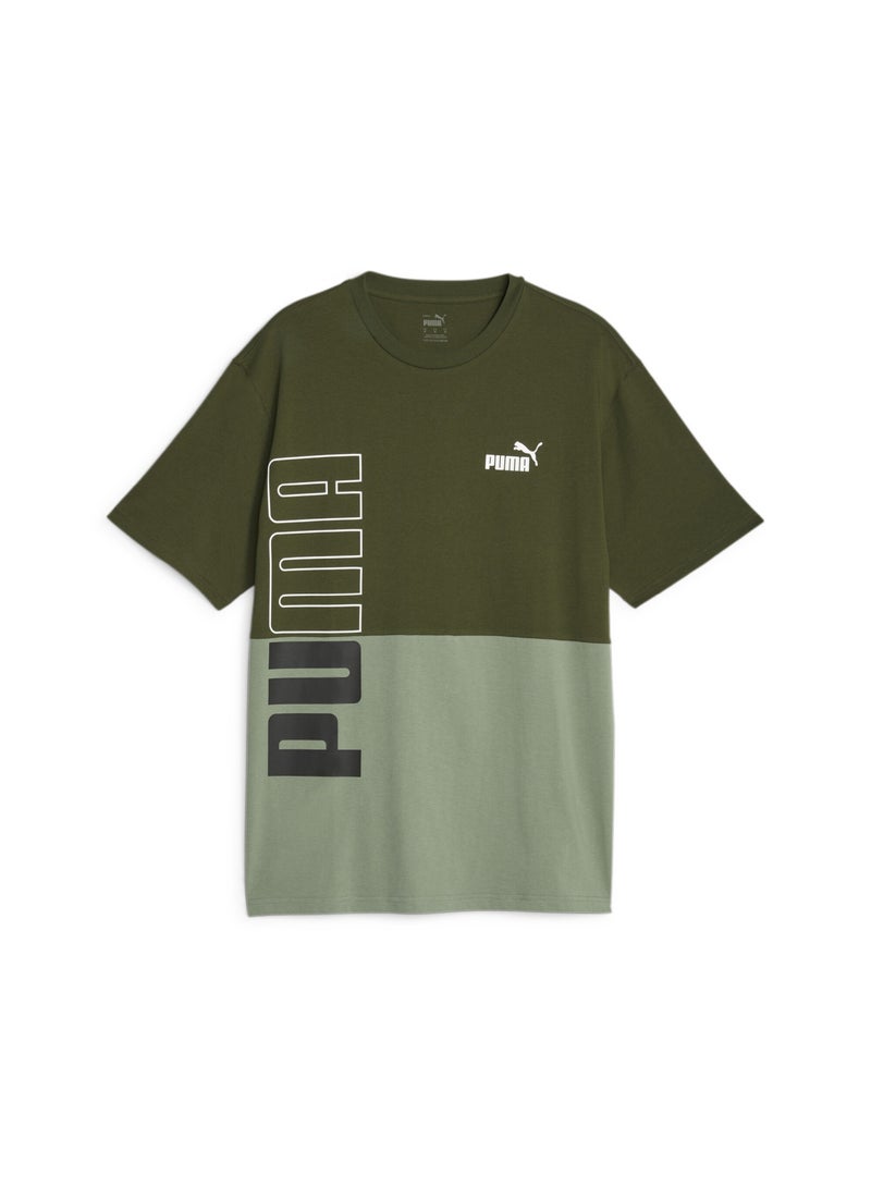 PUMA POWER Mens Green T-shirt - Image 1