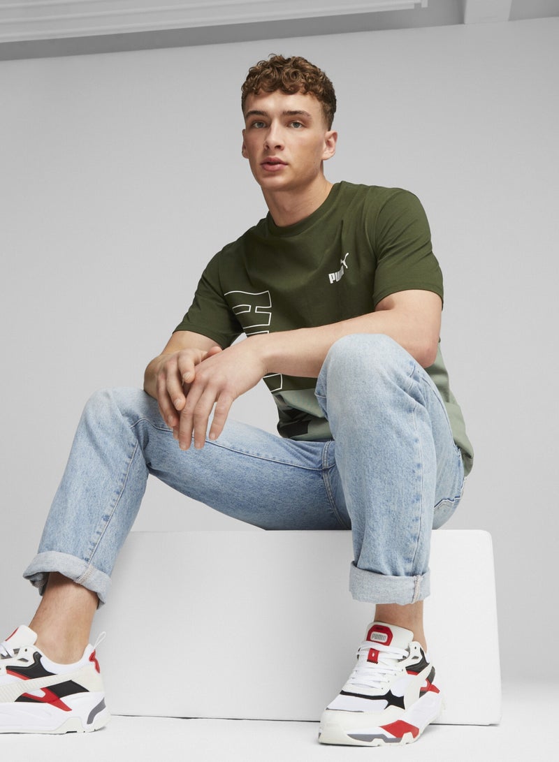 PUMA POWER Mens Green T-shirt - Image 5