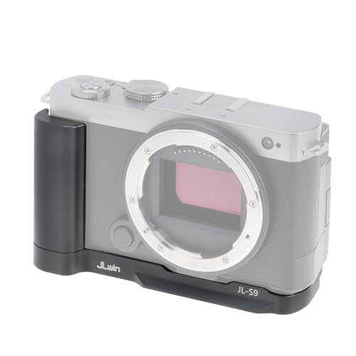 FocusFoto L-Shaped Handle Grip Quick Release Plate for Panasonic Lumix S9 Camera - Aluminum Alloy Handgrip, Built-in Baseplate Compatible with Arca Swiss Tripod Mount (Full Black) - Image 1