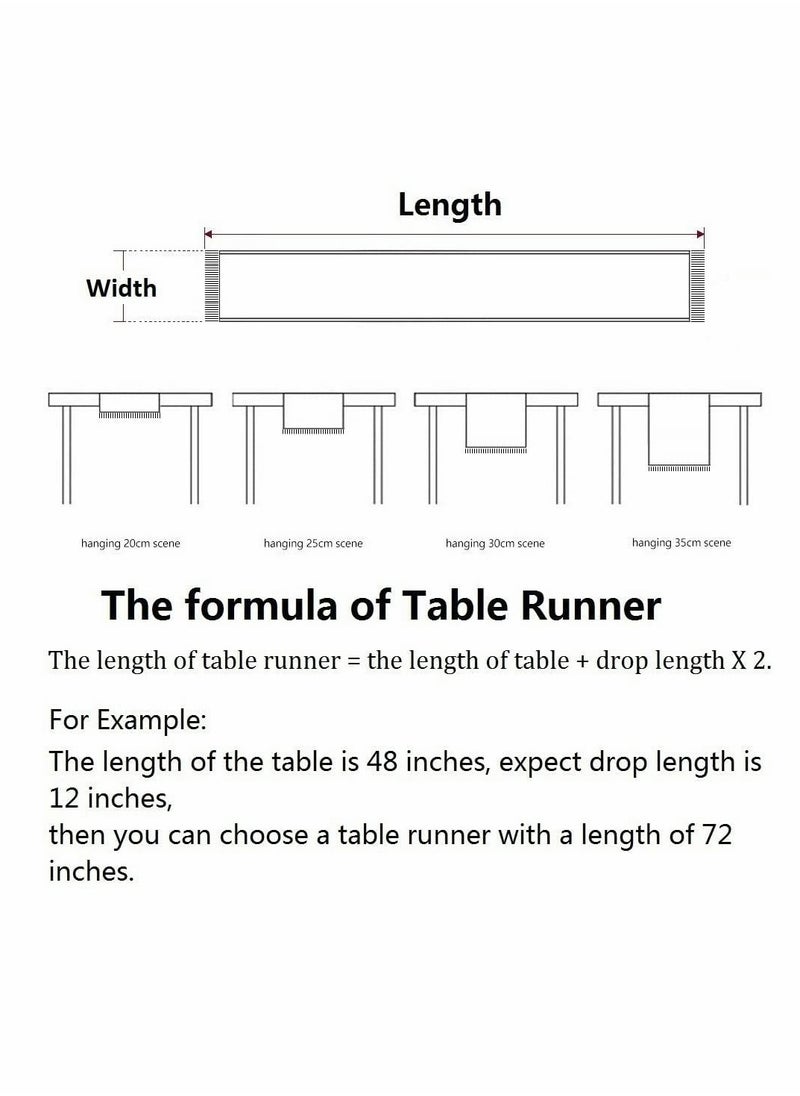Excefore - Creative Bohemian Ethnic Table Runner, Colorful Plaid Cotton Linen Braided Tassel Rectangular Coffee Table Tablecloth Home Party Restaurants Kitchen Holiday Wedding Decorations (12"*70.8") - Image 1
