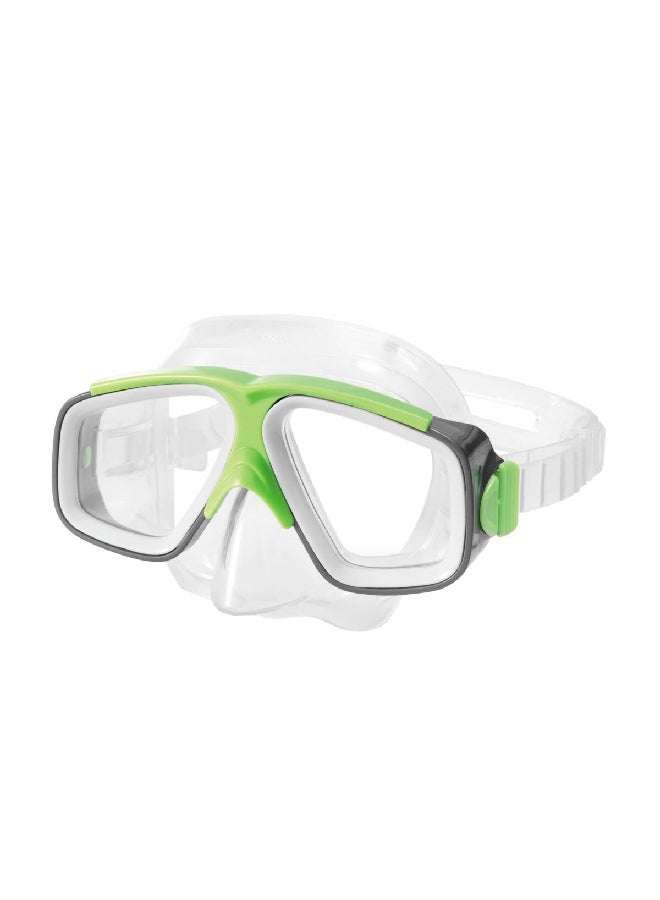 INTEX Wide Lens Polycarbonate Latex Free Surf Rider Mask Clear and Green 28.5 x 52.8 x 24.5 cm 55975 - Image 1