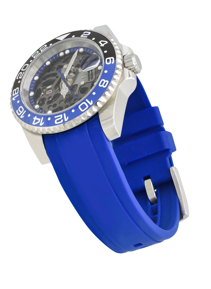 Seiko Mens Automatic Skelton Dial Blue Strap Watch - SKLTNBLU  - Image 4