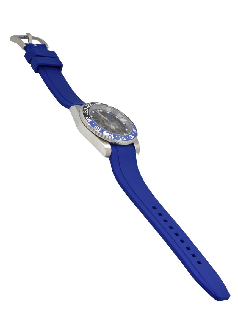 Seiko Mens Automatic Skelton Dial Blue Strap Watch - SKLTNBLU  - Image 5