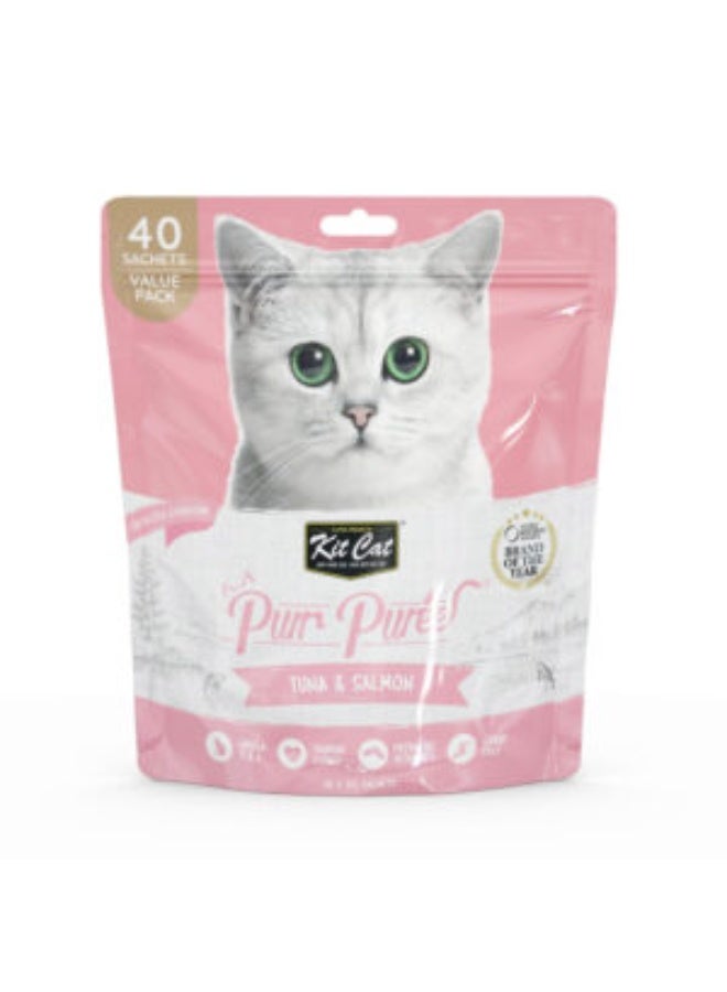 Kit Cat Purr Puree Tuna & Salmon (40 Sachets Value Pack)