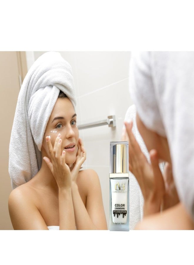 CVB C110 Color Changing Foundation, 30ml, Lightweight Full Coverage, Skin Tone Adapting - Image 5