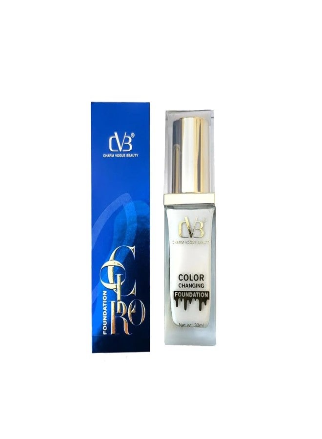 CVB C110 Color Changing Foundation, 30ml, Lightweight Full Coverage, Skin Tone Adapting - Image 1