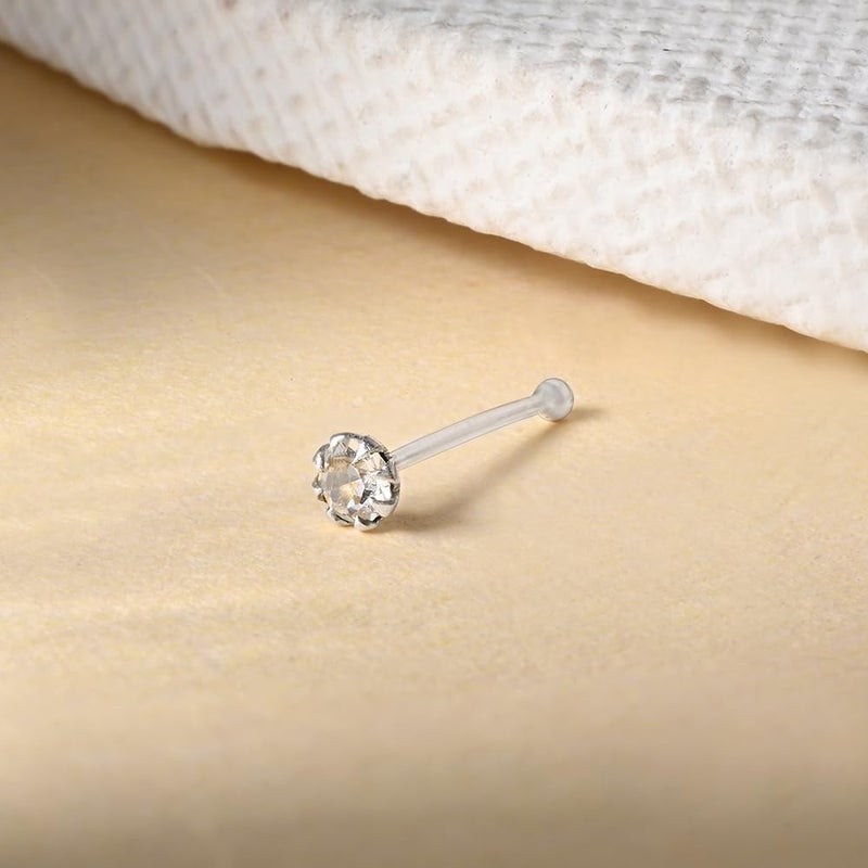 TOUCH925 Store Silver Nosepin | Waterproof and Anti-Tarnish | Pure 925 Silver Jewellery for Women | Gift for Women and Girls | Birthday and Anniversary Gift for Wife - Image 3