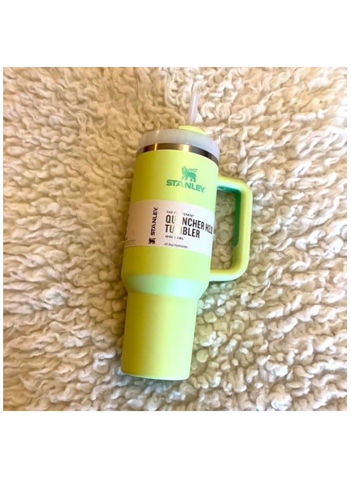 ستانلي كوب كوينشر H2.0 فلو ستيت معزول بتفريغ الهواء من ستانلي الستانلس ستيل مع غطاء وماصة للمياه والشاي المثلج او القهوة والسموذي واكثر ذلك ليموني ساطع 40 اونصة - Image 5