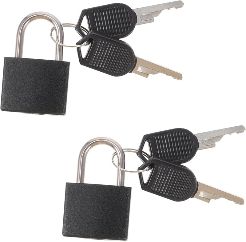 Brass Mini Padlock 2 Pack Security Lock for Backpack Briefcase Travel Jewelry Box - Image 1