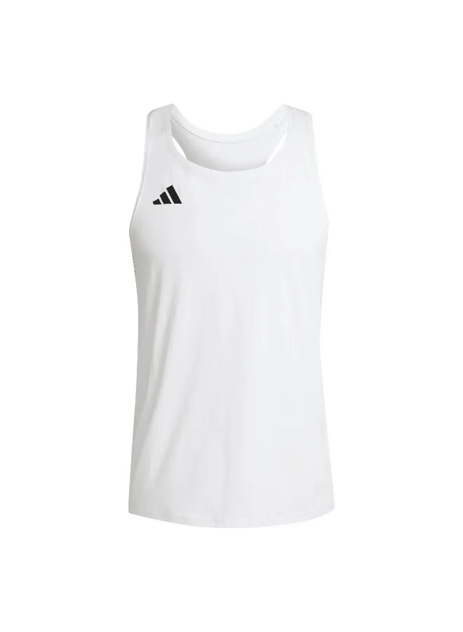 Adidas Adidas Adizero E Snglt White Singlet (Shirt) T-Shirts For Men