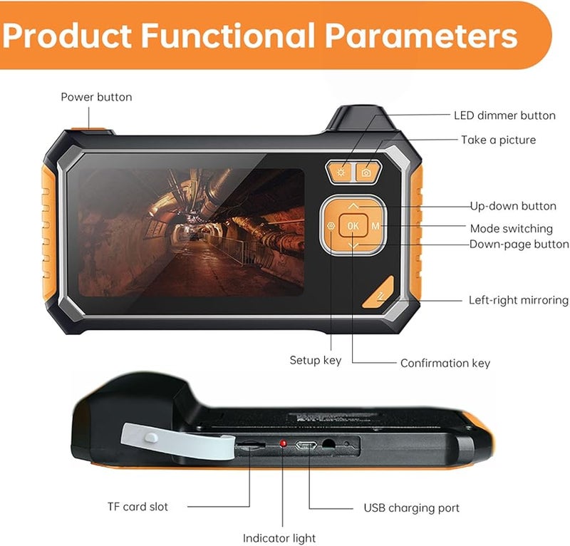 FTVOGUE Dual Lens Endoscope Camera 1080P HD Borescope With 4 3 Inch LCD Screen 10m IP67 Waterproof - Image 3