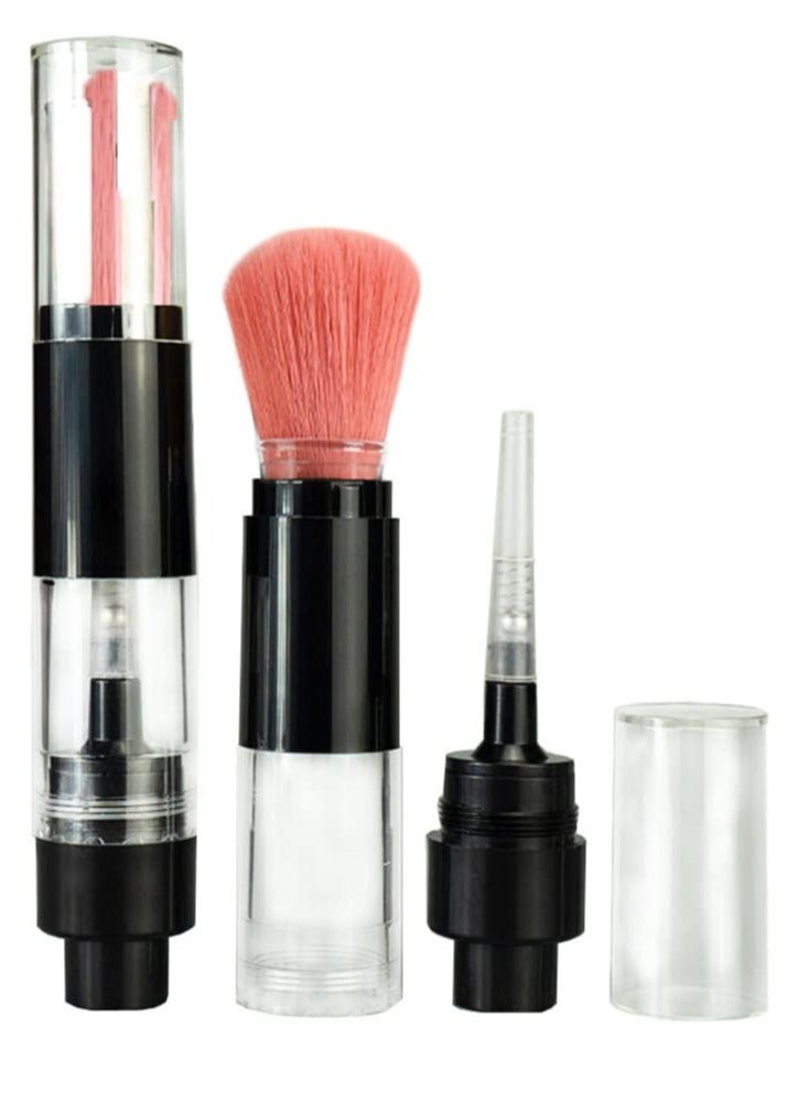 Spray Applicator Brush, Foudation Blush Brush Cosmetic Tool, Makeup Brush with Refillable Loose Powder Bottle Jars, Suitable for Blush, Highlight, Contour (Pink Blush Brush)  - Image 1