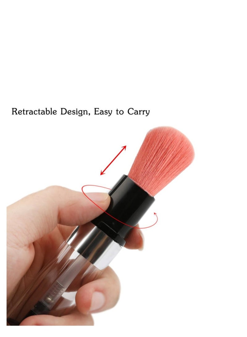 Spray Applicator Brush, Foudation Blush Brush Cosmetic Tool, Makeup Brush with Refillable Loose Powder Bottle Jars, Suitable for Blush, Highlight, Contour (Pink Blush Brush)  - Image 3