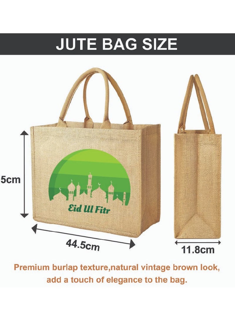 PRINTSHOP4ME Eid Mubarak Jute Tote Bags - Eco-Friendly Jute Grocery and Shopping Bags - Perfect for Shopping and Groceries Tote Bags - Gift for Eid - Eid Jute Bags  - Image 2