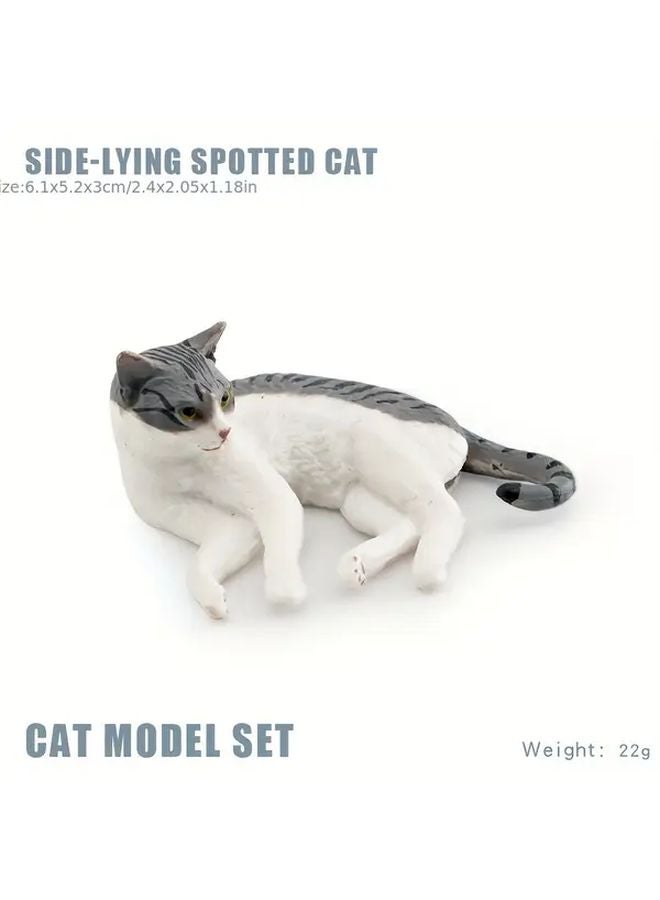 Lifelike Spotted Cat Figurine Model 3103 Side Lying Orange American Shorthair PVC Educational Toy - Image 1