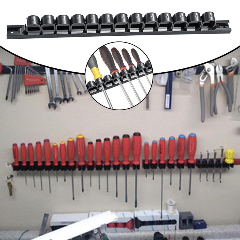 Wrench Holder Rack, Tool Display Rack, Ergonomic Wall Driver Organizer | Wrench Display Rack, Black Wrench Holder for Workshop, Garage, Hardware Store, Home - Image 2