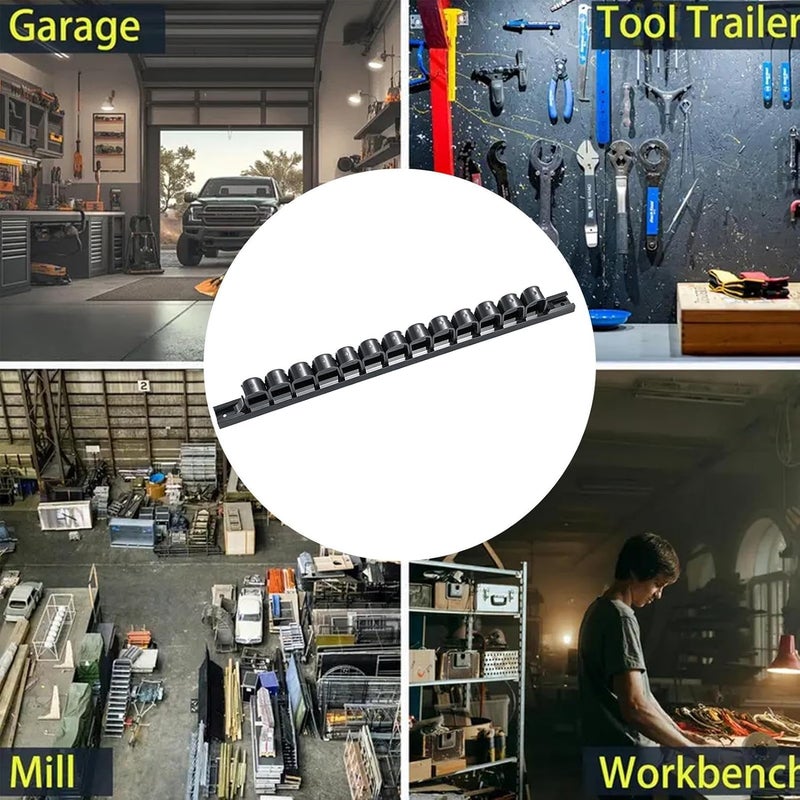 Wrench Holder Rack, Tool Display Rack, Ergonomic Wall Driver Organizer | Wrench Display Rack, Black Wrench Holder for Workshop, Garage, Hardware Store, Home - Image 4