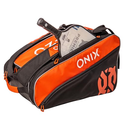 ONIX Pickleball Pro Team Long-Lasting Durability Hook and Loop Closure Easy to Carry Straps with Pockets Paddle Bag — Orange/Black - Image 5